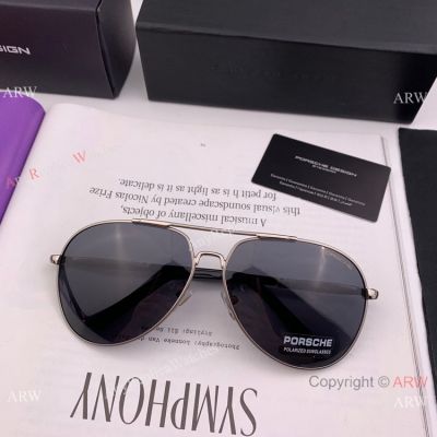 Porsche Design Replica Sunglasses - Black Polarized Lens Gray Frame